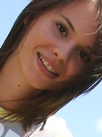 Outdoor dildo riding action