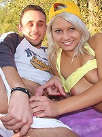 18yo Pinky June enjoying cock in forest