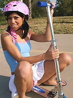 Gorgeous brunette teen Jerri railed doggy style