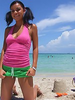 Sexy teen Ruby strips and gives good head