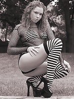 Super Sexy In Black & White Stockings