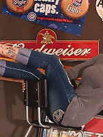 Nikkis got pump love on the bar, showing off her powerful ass and big tits