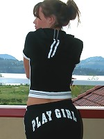 Puppy eyed teen outdoors