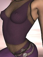 Busty 3d redhead in fishnets