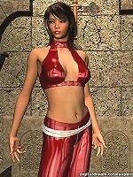 Hot 3d brunette poses in 3d