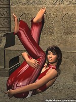 Hot 3d brunette poses in 3d