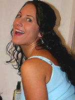 Amanda tries on some clothes in these candidss