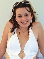 Slippery Sara in white bikini