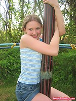 Lovable Kitty playing outside