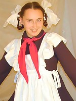 Sweet school-girl with dudes