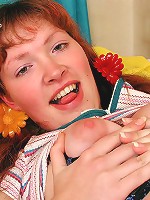 Red-haired aroused teen