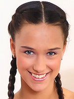 Playful brunette gal