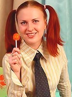 Lovely red-haired teen