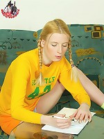 Perfect pigtailed coed