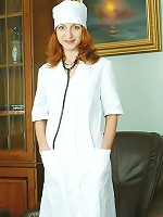 Attractive nurse stripping