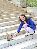 Brunette in stockings
