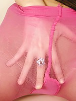 Adorable brunette girl gets naked and exposes her pink