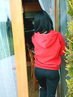 Cutie stroking vagina with candy