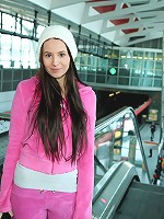 Hot teenage girl running for fun