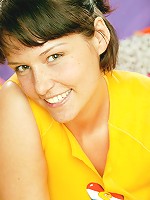 Teenage brunette touching herself