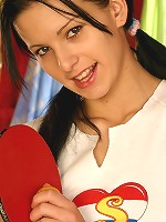 Table tennis player fondles body