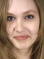 Cutie petting her vagina indoors