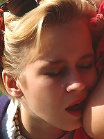 Very hot teenage lesbian blondes