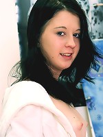 Teenage brunette caressing cooch