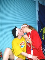 Pretty teenage lesbians slurping