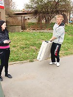 Chick playing with a stiff penis