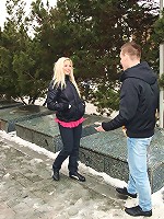 Cutie slurping his stiff schlong