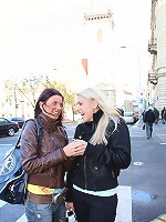 Hot lesbian action in stairhouse