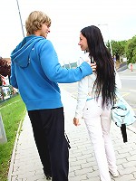 Cute teen having outdoor anal sex