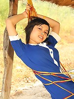 Tiny Asian teenie showing it all