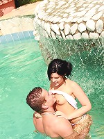 Teenie cutie sucking dick outdoor