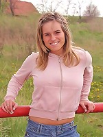 Cute teenage girl showing it all