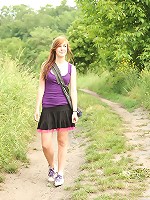 Railing her tight snatch outdoors