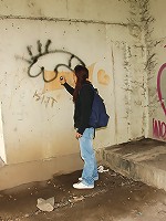 Sweetie caught spraying graffiti