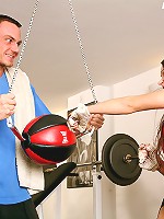 Teenie gets ass fucked in the gym