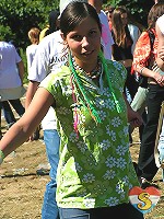 Teenage girl using a weird dildo