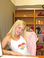 Blonde teen girl teasing the cam