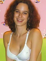 Busty teenie brunette toying slit