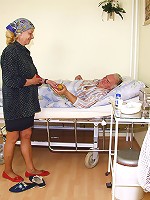 Old senior patient fucked a nurse