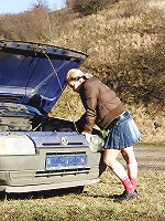 Old fart rescues teenager for sex