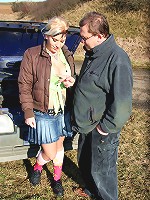 Old fart rescues teenager for sex