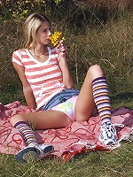 Petite teen fucks a senior ranger