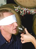 Sweet teenagers seducing a senior