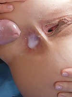 Slutty blonde Anuschka teen spreads her asshole for a good fucking