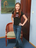 Adorable nymph disrobes and spreads