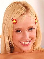 Flexible blonde strips and dildos